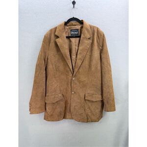 Vintage Oakridge Mens Tan Genuine Sueded Leather Western Blazer Sport Coat Size